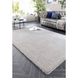 THE RUGS Soft Washable Shaggy Rug - Polypropylene 30mm Pile Non Slip in Grey - Size: 60 cm x 100 cm - thumbnail 3