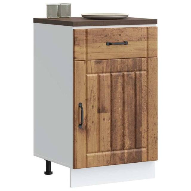 Berkfield Home Kitchen Base Cabinet Lucca Old Wood Engineered Wood in Brown - image 1