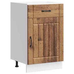 Berkfield Home Kitchen Base Cabinet Lucca Old Wood Engineered Wood in Brown - thumbnail 2