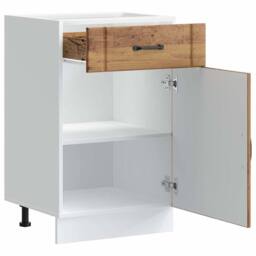 Berkfield Home Kitchen Base Cabinet Lucca Old Wood Engineered Wood in Brown - thumbnail 5
