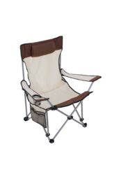 Living and Home Foldable Reclining Camping Chair with Footrest in Beige - thumbnail 5