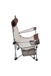 Living and Home Foldable Reclining Camping Chair with Footrest in Beige - thumbnail 7