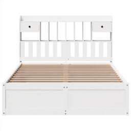 Berkfield Home Beautiful Bed Frame without Mattress White 150x200 cm King Size S - thumbnail 4