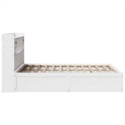 Berkfield Home Beautiful Bed Frame without Mattress White 150x200 cm King Size S - thumbnail 6