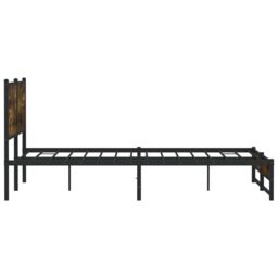Berkfield Home Metal Bed Frame without Mattress Smoked Oak 180x200 cm Super King in Brown - thumbnail 6