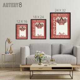 "Artery8 Herald Easter Cover Art Nouveau Framed Canvas Wall Art Print Ethel Reed in Red - Size: W12"" x H16""" - thumbnail 4