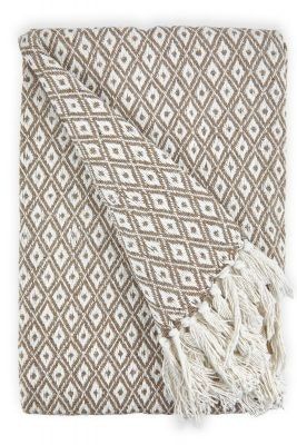 New Edge Blinds Stockholm Collection Cotton Throw in Natural - Size: 178 cm x 254 cm - image 1