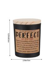 Living and Home Black Glass Cup Soy Wax Scented Candle with Wooden Lid - thumbnail 2