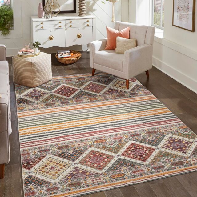 Desire Rugs Aress Washable Traditional Living Room Area Rug -Low Pile Aztec Design - Size: 120 cm x 170 cm - image 1