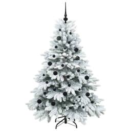 Berkfield Home Beautiful Artificial Christmas Tree with 150 LEDs Green 150 cm PE in White - thumbnail 4