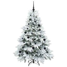 Berkfield Home Beautiful Artificial Christmas Tree with 150 LEDs Green 150 cm PE in White - thumbnail 1