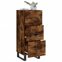 Berkfield Home Sideboard Smoked Oak 34.5x34x90 cm Engineered Wood in Brown - thumbnail 4