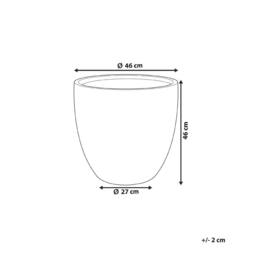 Wyld and Coco White Fibre Clay Round Plant Pot 46 x 46 x 46 cm Weather-Resistant - thumbnail 3