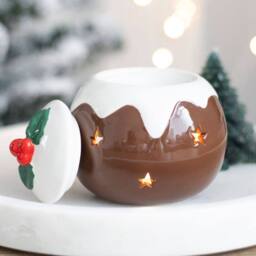 Garden Greatness Christmas Pudding Oil Wax Burner in Brown - Size: 1 Pack - thumbnail 2