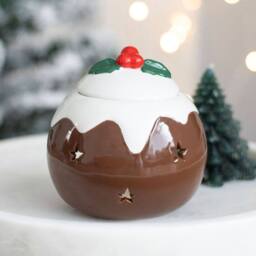 Garden Greatness Christmas Pudding Oil Wax Burner in Brown - Size: 1 Pack - thumbnail 1