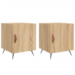 Berkfield Home Bedside Cabinets 2 pcs Sonoma Oak 40x40x50 cm Engineered Wood in Brown - Size: 40 x 40 x 50 cm - thumbnail 2