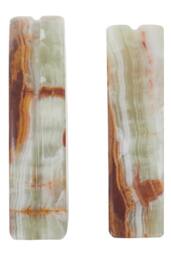Orsina Two Onyx Bookends, Easy Accessible Bookends Sculpture, Easy to Clean Onyx Marble Bookends in Green - thumbnail 3
