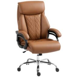 STILVORA Office Chair with Faux Leather, Adjustable Height & Tilt in Brown - thumbnail 4