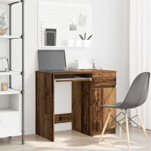 Berkfield Home Desk Old Wood 86x49x76 cm Engineered Wood in Brown - Size: 86 x 49 x 76 cm - image 1