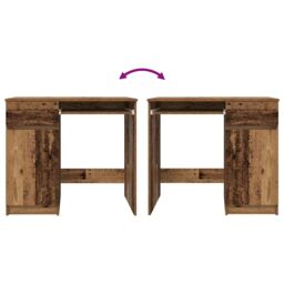 Berkfield Home Desk Old Wood 86x49x76 cm Engineered Wood in Brown - Size: 86 x 49 x 76 cm - thumbnail 9