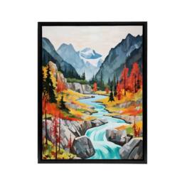 "Artery8 Jiuzhaigou Valley Chinese Landscape Framed Canvas Wall Art Print - Size: W18"" x H24""" - thumbnail 1