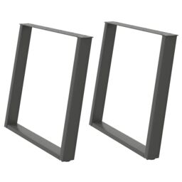 Berkfield Home vidXL Dining Table Legs U-Shaped 2 pcs Anthracite 90x(72-73) cm Steel in Black - thumbnail 2