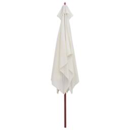 Berkfield Home Parasol 200x300 cm Wooden Pole Cream White - thumbnail 3
