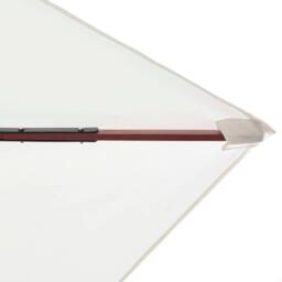 Berkfield Home Parasol 200x300 cm Wooden Pole Cream White - thumbnail 4
