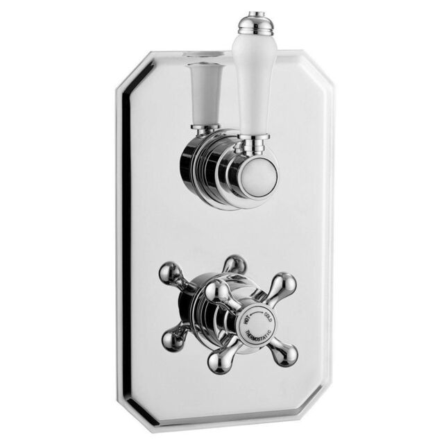 Clifton Concealed Thermostatic Shower Mixer Valve with Diverter in Metallic Silver
