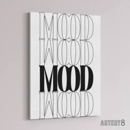 "Artery8 Mood Black & White Bold Graphic Design Canvas Wall Art Print - Size: W12"" x H16""" - thumbnail 2