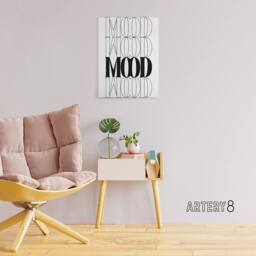 "Artery8 Mood Black & White Bold Graphic Design Canvas Wall Art Print - Size: W12"" x H16""" - thumbnail 3
