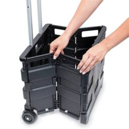 Nordara 45L Foldable Boot Cart Shopping Trolley Storage Box With Wheels in Black - thumbnail 4