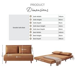 FurnitureboxUK Furniturebox Bobby Off-White Boucle Double Folding Sofa Bed - Fold-Out Double Sofa Bed - Comfy Sleeper Sofa Bed - thumbnail 8