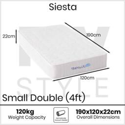 FWStyle Siesta Pocket Sprung UK Standard Small Double Mattress 22cm Thick in White - thumbnail 5