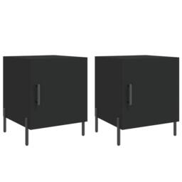 Berkfield Home Bedside Cabinets 2 pcs Black 40x40x50 cm Engineered Wood - Size: 40 x 40 x 50 cm - thumbnail 1