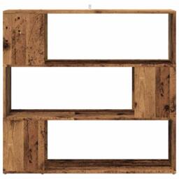 Berkfield Home Book Cabinet/Room Divider Old Wood 100x24x94 cm in Brown - Size: 100 x 24 x 94 cm - thumbnail 4