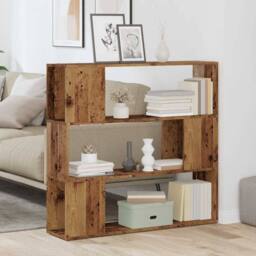 Berkfield Home Book Cabinet/Room Divider Old Wood 100x24x94 cm in Brown - Size: 100 x 24 x 94 cm - thumbnail 3