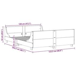 Berkfield Home Bed Frame without Mattress Wax Brown 120x200 cm Solid Wood Pine - Size: Small Double - thumbnail 9