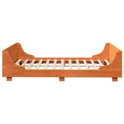 Berkfield Home Bed Frame without Mattress Wax Brown 120x200 cm Solid Wood Pine - Size: Small Double - thumbnail 5
