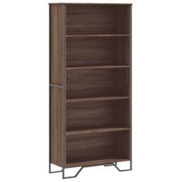 Berkfield Home Book Cabinet Brown Oak 80x31x169 cm Engineered wood - Size: 80 x 31 x 169 cm - thumbnail 1