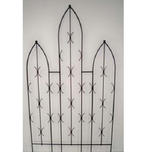 Poppyforge Triple Centre Point Gothic Screen - Garden Screen, Plant Support in Black - image 1