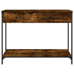Berkfield Home Console Table Smoked Oak 100x34.5x75 cm Engineered Wood in Brown - thumbnail 6
