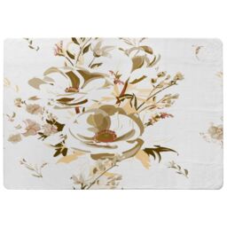 Benjamin Tate Design Golden Flower Print Designer Rug in Natural - Size: Large - thumbnail 1