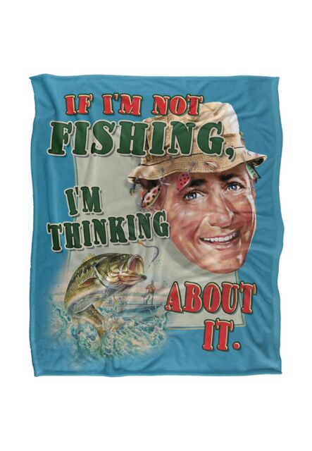 JQ Licensing Jw-Jp Thinking About Fishing Silky Touch Super Soft Throw Blanket 152 X 127 cm in White - image 1