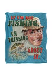 JQ Licensing Jw-Jp Thinking About Fishing Silky Touch Super Soft Throw Blanket 152 X 127 cm in White - thumbnail 1