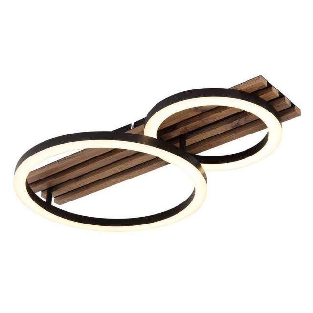 Netlighting Tisha Integrated LED Semi Flush Ceiling Light Matt Black 2x LED 3000K - image 1