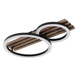 Netlighting Tisha Integrated LED Semi Flush Ceiling Light Matt Black 2x LED 3000K - thumbnail 2