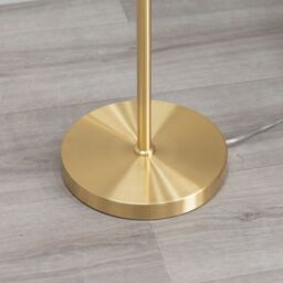 ValueLights Marissa Beige & Metallic Gold Shade with Brushed Gold Stacked Ball Floor Lamp - thumbnail 5