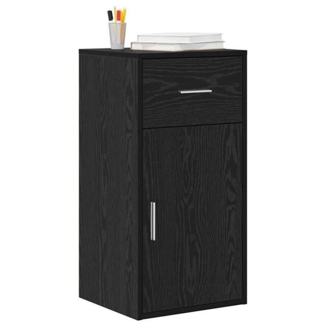 Berkfield Home Modern Black Oak Storage Cabinet Black Oak MDF with Black Oak Veneer - image 1