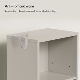 VonHaus Victoria Freestanding Slim Tall Bathroom Storage Cabinet in Stone - thumbnail 8